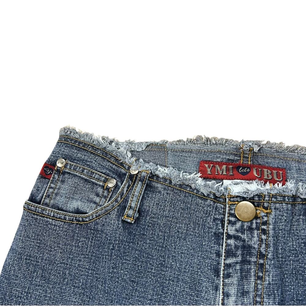 YMI Y2K Frayed Distress Hi-Rise Light Flare Jeans - Picture 6 of 7